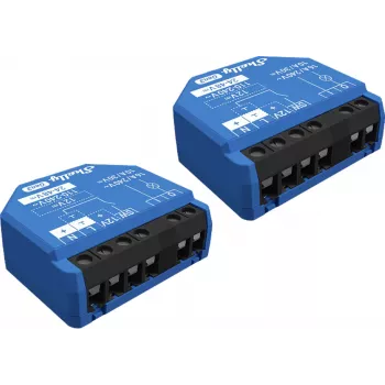 Interruptor inteligente Shelly 1 Gen3, sem fios, 240 V AC, caixa de plástico, 42×16×37 mm, pack de 2