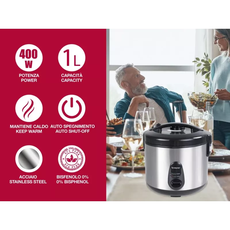 Panela de arroz e vaporizador Beper P101VAP002