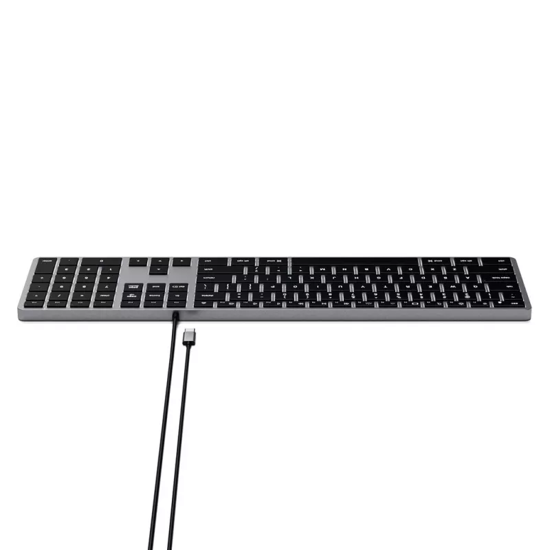 Teclado Satechi fino W3 USB-C com teclado numérico (Space Grey)
