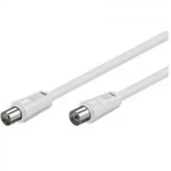 Cabo de ligação de antena Goobay Wentronic, 100% blindado, branco, 5 m - ficha coaxial conector fêmea coaxial (50720)