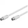 Cabo de ligação de antena Goobay Wentronic, 100% blindado, branco, 5 m - ficha coaxial conector fêmea coaxial (50720)