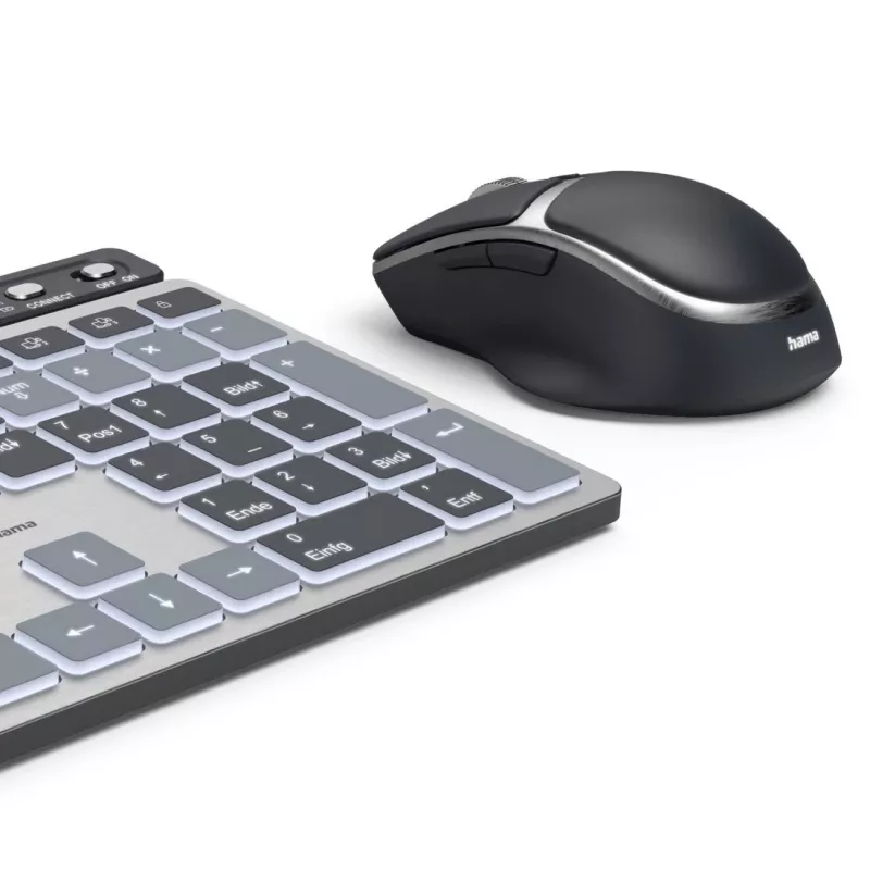 Conjunto de teclado e rato multi-dispositivo sem fios HAMA WKM-750 — preto, conectividade sem fios