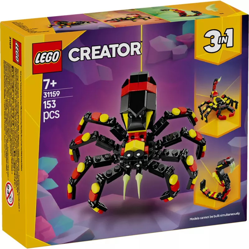 LEGO Creator 3-em-1 modelo de aranha para construir 31159 — 153 peças, idade 7+, 110×150×50 mm