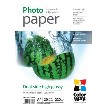 220 g/m² | A4 | Papel fotográfico brilhante frente e verso