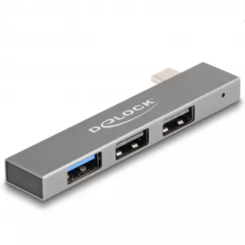 Hub USB DeLOCK 3 portas fino USB Type-C 10 Gbps 2 x USB 2.0