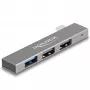 Hub USB DeLOCK 3 portas fino USB Type-C 10 Gbps 2 x USB 2.0
