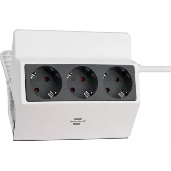 Brennenstuhl 1150070, 3 m, 3 saídas AC, interior, IP20, antracite, branco, 16 A