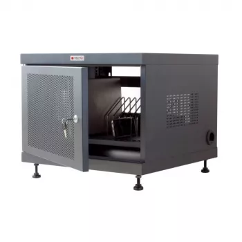 Prateleira de rack TECHLY 367652 organizador de cabos com fixação adesiva 3M, aço, 550×550×410 mm, preto