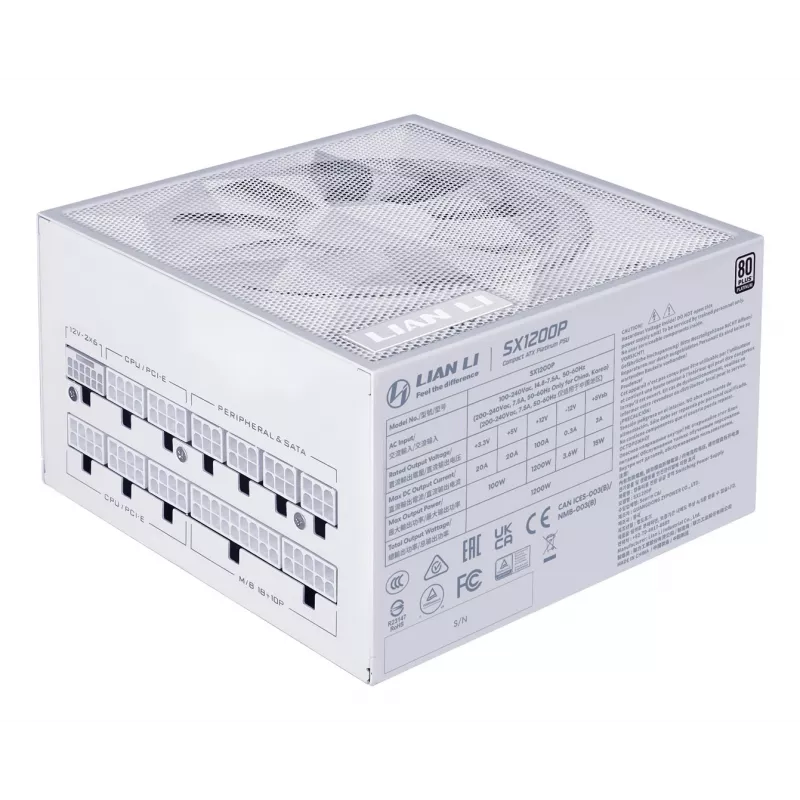 Fonte de alimentação Lian Li SX Series 80 PLUS Platinum totalmente modular PCIe 5.1 ATX 3.1 1.200 W