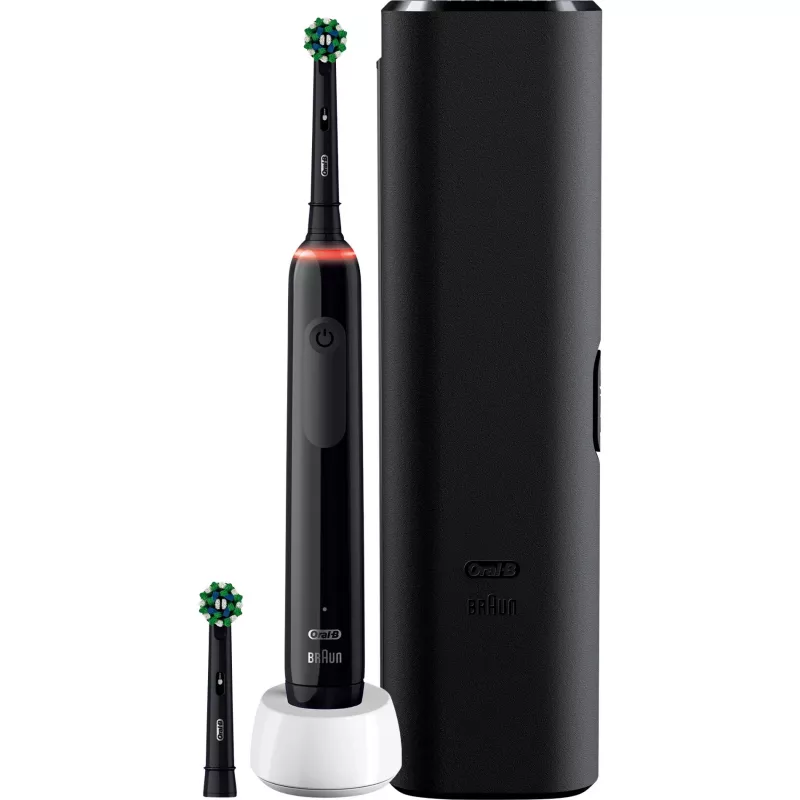 Escova de dentes elétrica rotativa Oral-B Pro 3 3500 para adultos preta