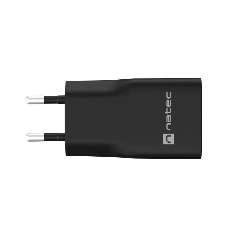 Fonte de alimentação NATEC Ribera NUC-2377 — 1×USB-A, 1×USB-C, saída de 3 A
