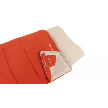 Saco de dormir Outwell Contour Lux retangular para adultos, poliéster, 2200×850 mm, altura máx. do utilizador 190 cm, vermelho
