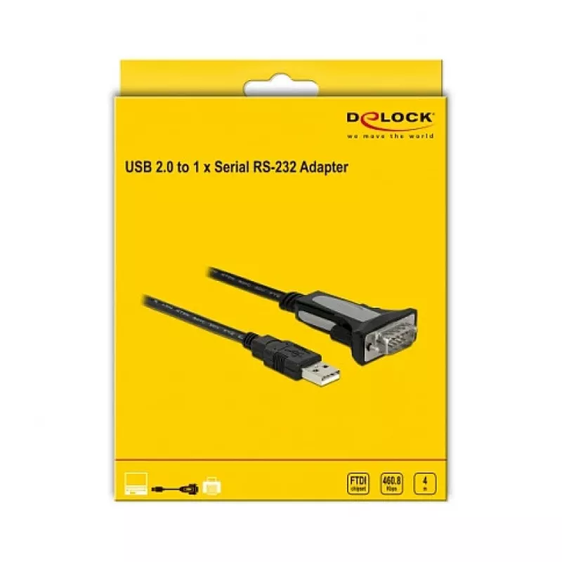 USB 2.0 Type-A para 1 x série RS-232 DB9 4 m DeLOCK 66323