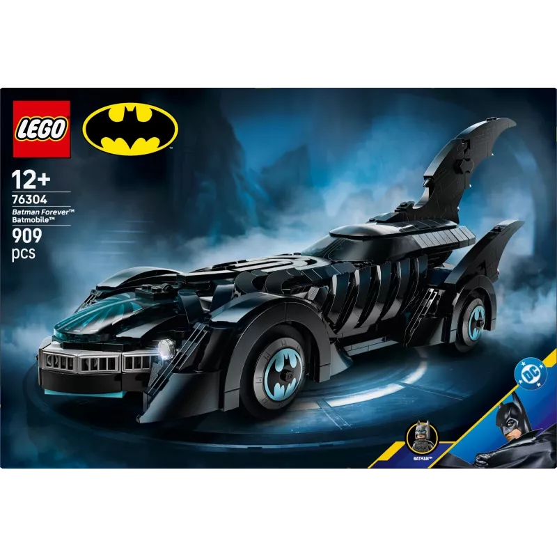 Conjunto de construção LEGO DC Super Heroes Batman Forever Batmóvel 76304 — 909 peças, 1 minifigura, idade recomendada 12+