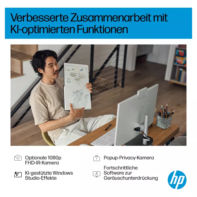 HP All-in-One PC (solução completa) 27-ct2073ng AMD Ryzen AI 7-350 512GBSSD 16GB branco (27-ct2073ng)