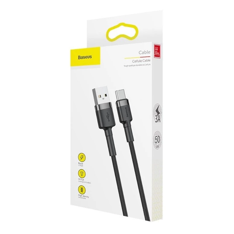 Cabo Baseus Cafule USB para USB-C 3A 1m (cinzento-preto)