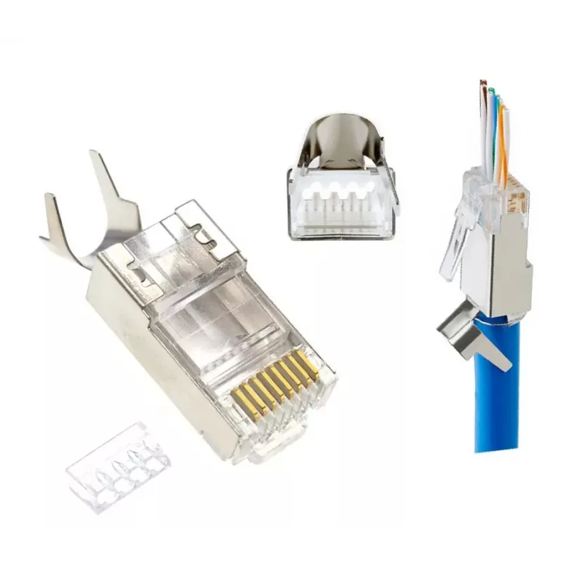 Conector macho RJ45 GEMBIRD CAT7 8P8C banhado a ouro 15µm FTP/SFTP pack de 50