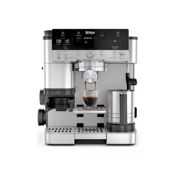 Máquina de café expresso Ninja ES601EU — depósito de água de 2 L, capacidade para 1 chávena, preto/aço inoxidável