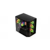 Krux Empero KRXD010 caixa de PC Midi Tower, ATX, vidro temperado, 4 ventoinhas ARGB de 120 mm, preta - placa gráfica até 420 mm, dissipador de CPU até 155 mm, 2x 3,5" + 3x 2,5" baias
