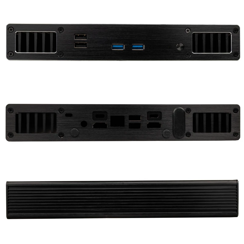 Akasa Plato TN - Ultra Small Form Factor (USFF) - PC - preto - alumínio - escritório doméstico - Kensington