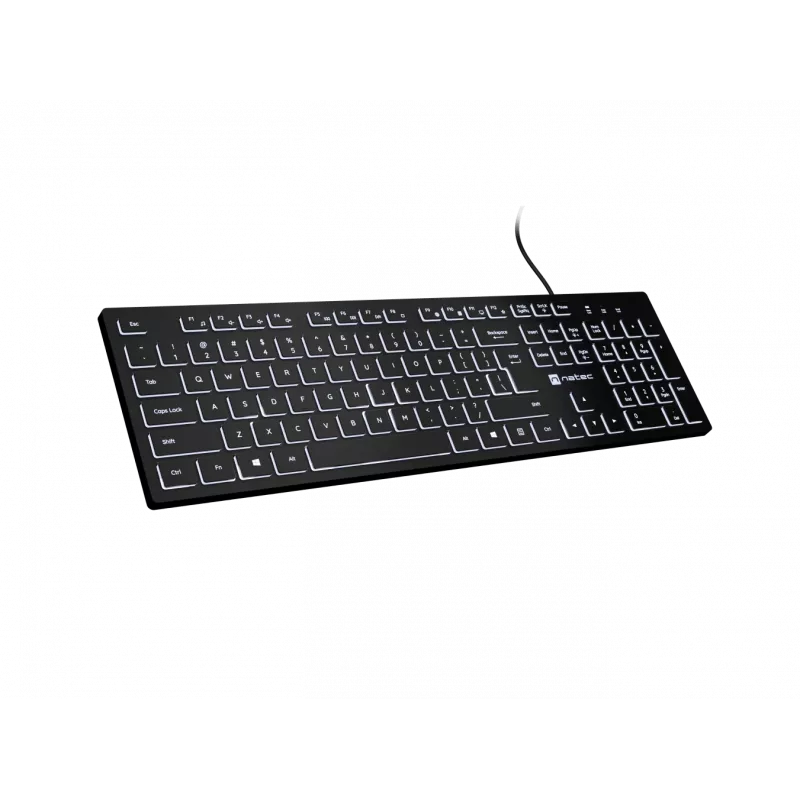 Teclado com fios NATEC HERRING GLOW layout US com retroiluminação branca