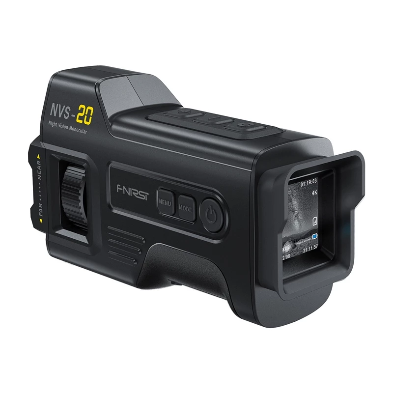 Câmara de visão noturna digital Fnirsi NVS-20 com gravação 4K-HD — gravador portátil de mão
