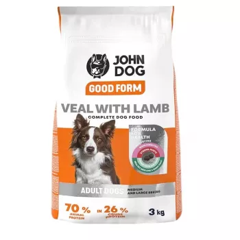 Ração seca para cães John Dog Good Form Adult Vitela com borrego, 3 kg