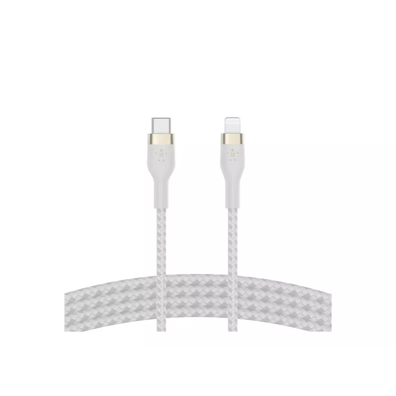 Belkin BOOST CHARGE - Cabo Lightning - USB-C macho de 24 pinos para Lightning macho - 2 m - branco - para Apple iPad/iPhone/iPod (Lightning)