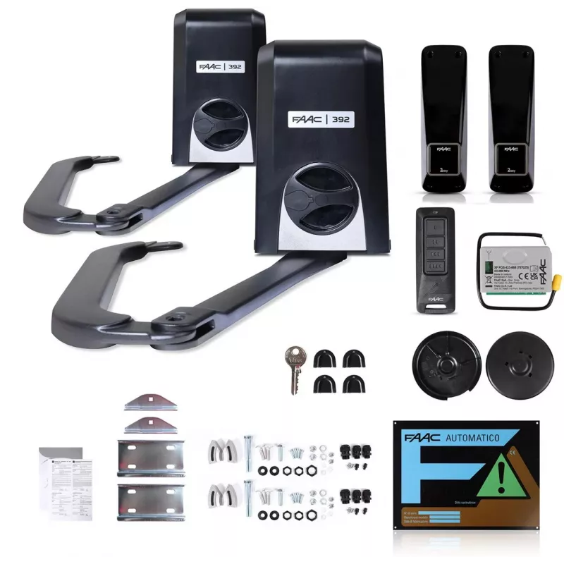 Kit de motor para portão FAAC 392 24V para portões de duas folhas até 5 m de largura total