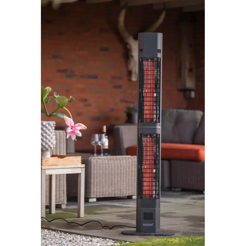 SUNRED | Aquecedor | RD-DARK-3000L, Valencia Dark Lounge | Infravermelhos | 3000 W | Preto | IP55