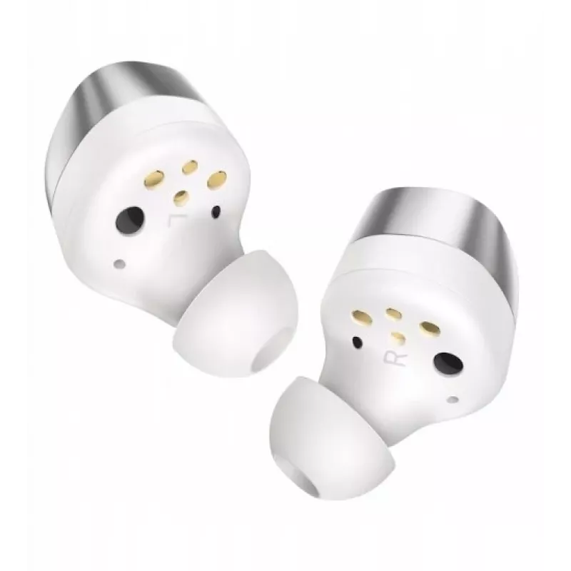 Auscultadores desportivos SENNHEISER Momentum MTW4 Bluetooth sem fios com cancelamento de ruído - branco e prateado