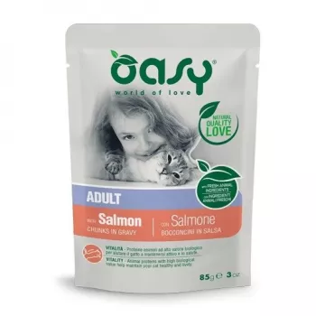 Oasy pedaços em molho Adult salmão 85 g
