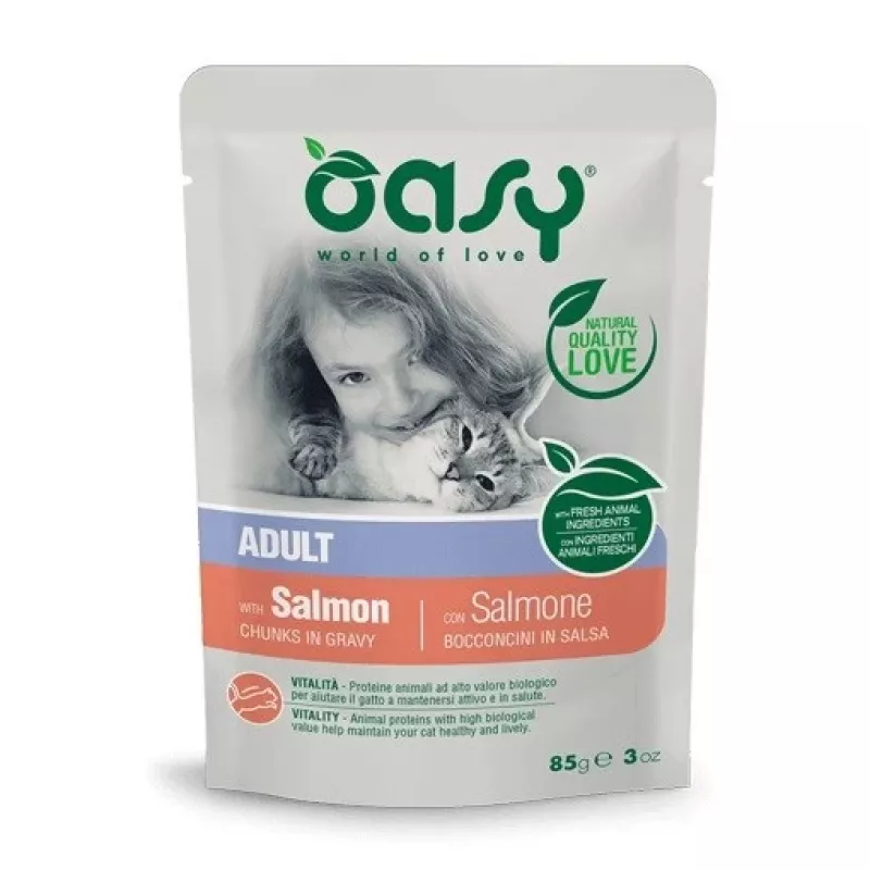 Oasy pedaços em molho Adult salmão 85 g