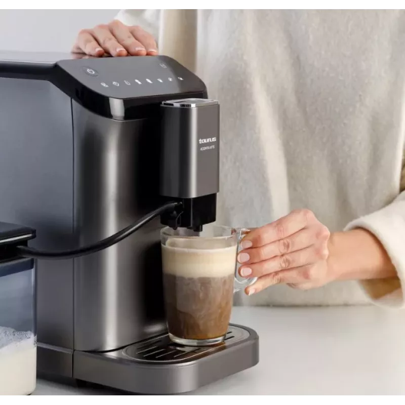 Máquina de café expresso Taurus Accento Latte automática, moinho integrado, depósito de água de 1,5 L, entrada de grãos de café