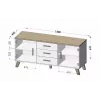 Aparador cama sideboard LOTTA 150 2D3S carvalho wotan + preto mate