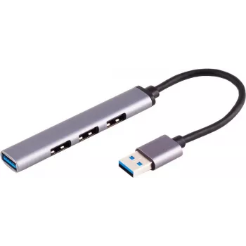 Hub USB S/CONN 13-50001 USB 3.2 Gen 1 Type-A 5000 Mbit/s cinzento