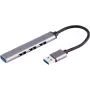 Hub USB S/CONN 13-50001 USB 3.2 Gen 1 Type-A 5000 Mbit/s cinzento