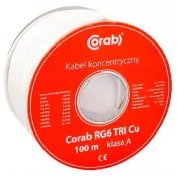 Cabo coaxial RG6 TRI Cu CORAB (bobina 100 m) classe A