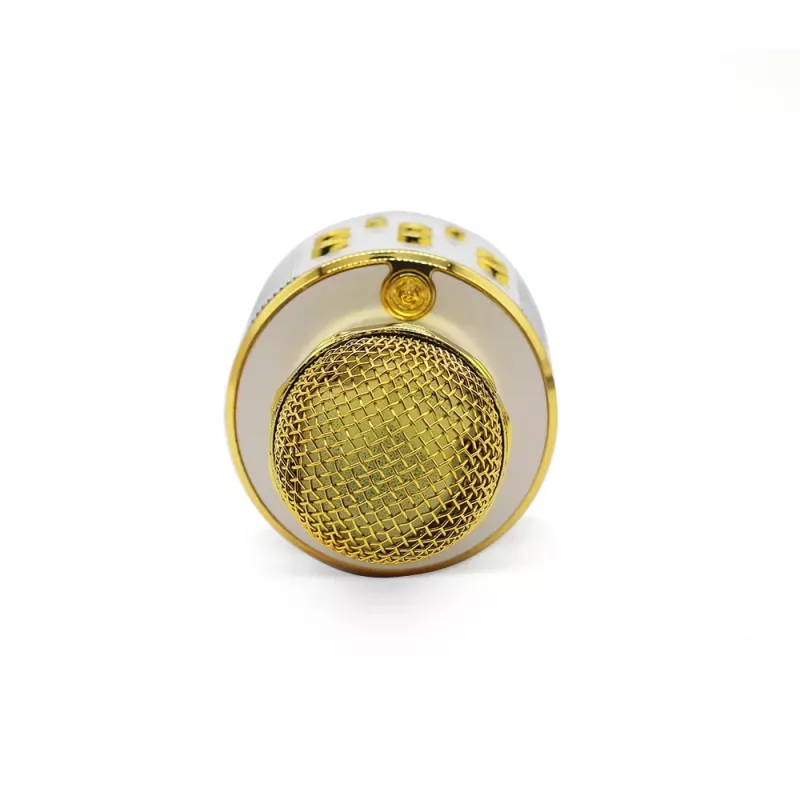 Microfone MANTA MIC10-G dourado cardioide portátil — condensador cardioide, design de mão