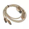 Cabo USB Akasa AK-CBUB42-12GL 1,2 m USB 2.0 USB A USB C/Micro-USB B dourado (AK-CBUB42-12GL)