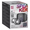 Altifalantes de secretária 2.1 DEFENDER V13 — 11 W RMS (6 W satélites, 5 W subwoofer), alimentação USB, entrada de 3,5 mm, preto