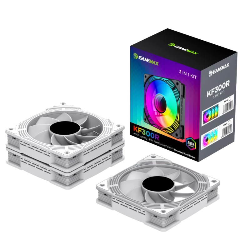 Gamemax | Ventoinha de caixa | KF300R BK | Branco