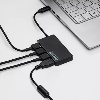 Hub USB-C ativo Akyga AK-AD-52, USB-C (M) para 4x USB-A (F), USB 3.1, 20 cm