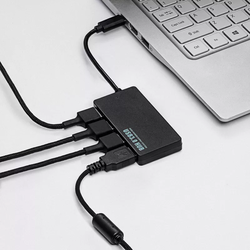 Hub USB-C ativo Akyga AK-AD-52, USB-C (M) para 4x USB-A (F), USB 3.1, 20 cm