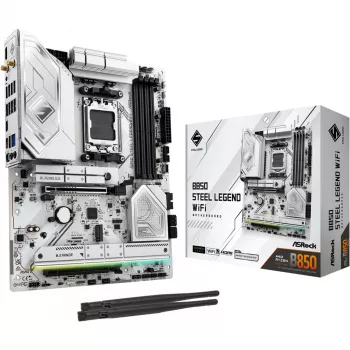 Motherboard ASROCK B850 Steel Legend WiFi ATX — AMD B850, socket AM5, DDR5, 4x DIMM, 4x M.2, Wi-Fi 7, LAN 2.5Gb