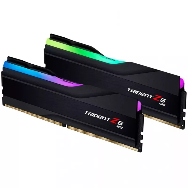 DIMM 64 GB DDR5-6400 (2x 32 GB) Dual-Kit, memória RAM preta, F5-6400J3239G32GX2-TZ5RK, Trident Z5 RGB, INTEL XMP
