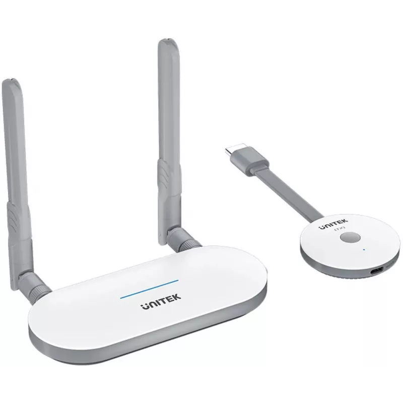 Sistema de transmissão de sinal HDMI AV sem fios Unitek V1183A01, emissor e recetor, alcance até 50 m