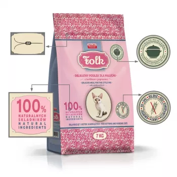 FOLK refeição suave para gatinhos com coelho e borrego - comida seca para gatos - 7kg