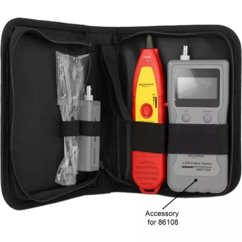Delock 86109 localizador de cabos para o testador de cabos 86108, vermelho/amarelo