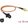 DeLOCK 89676 cabo de antena FAKRA A (M) para SMB (M), RG-316, 0,3 m